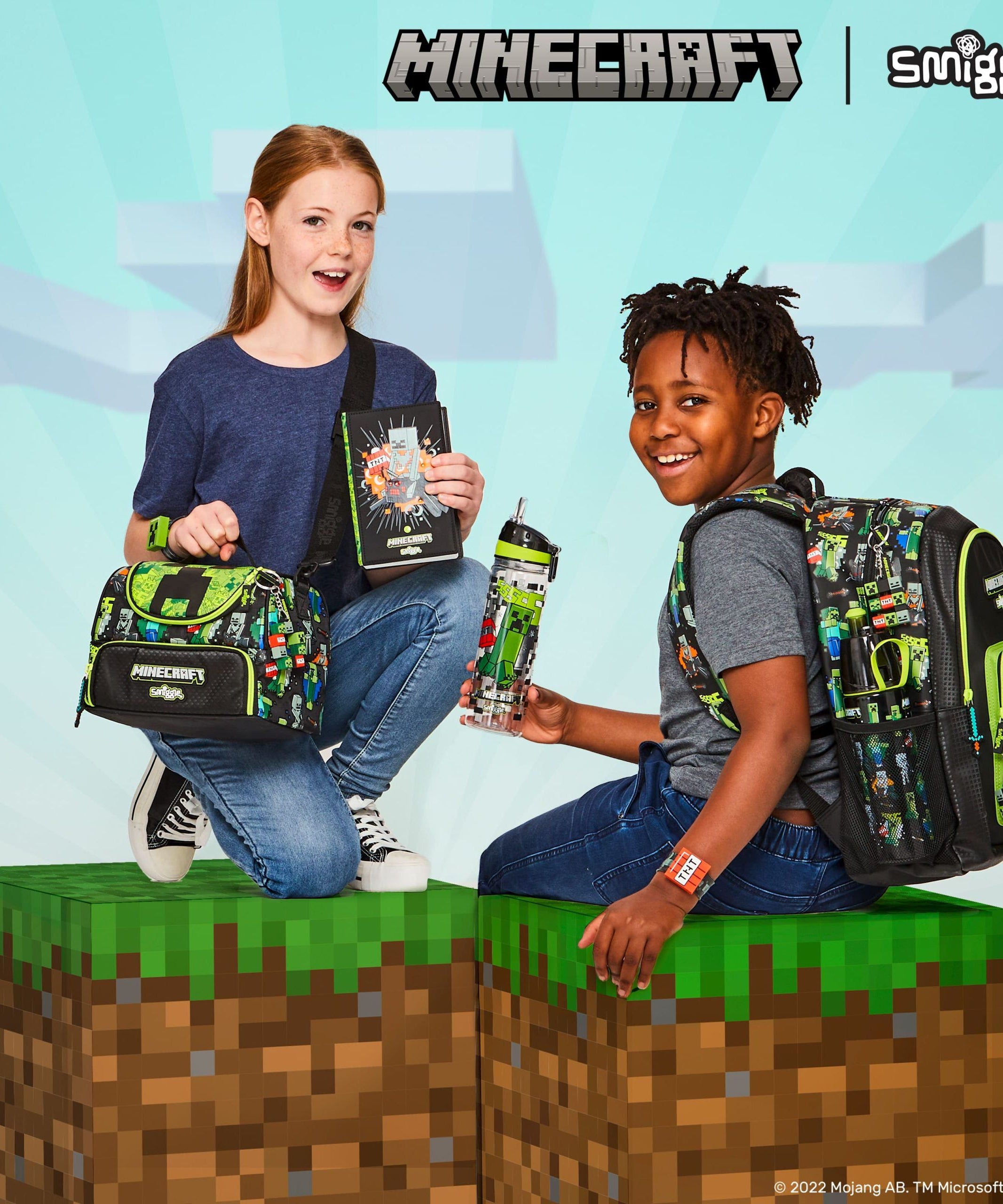 Smiggle - Minecraft Pipetli 650ML BPA'sız Suluk-Dinossi