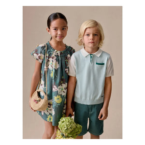 Bonpoint - Goldie Floral Organic Cotton Dress | Dark Green