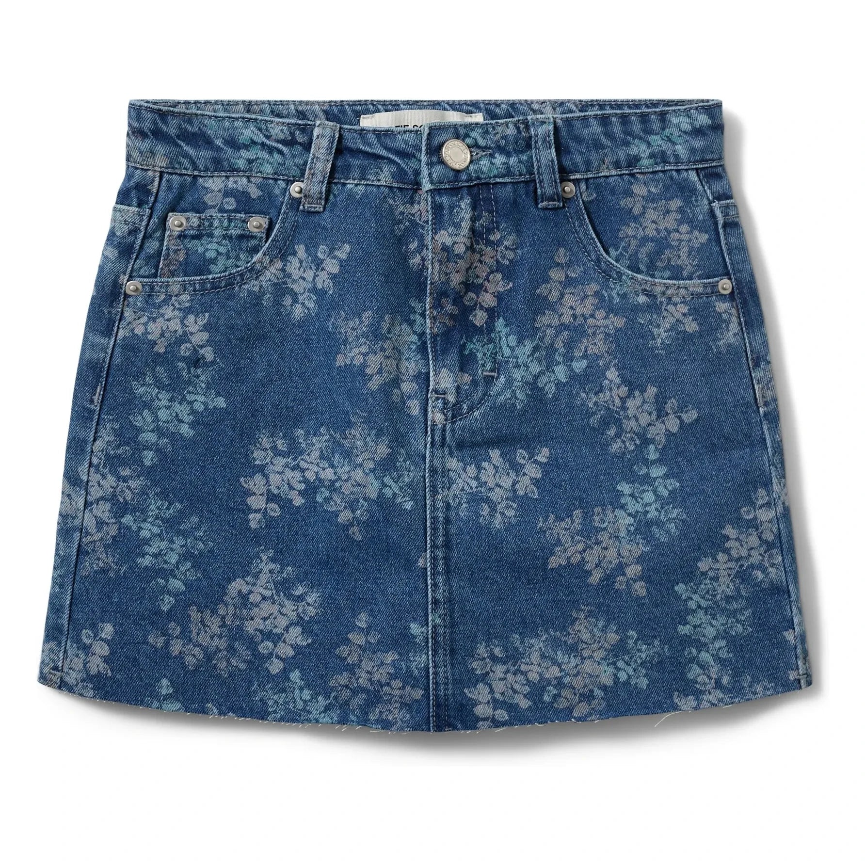 Sofie Schnoor - Cally Denim Floral Mini Skirt | Denim Blue