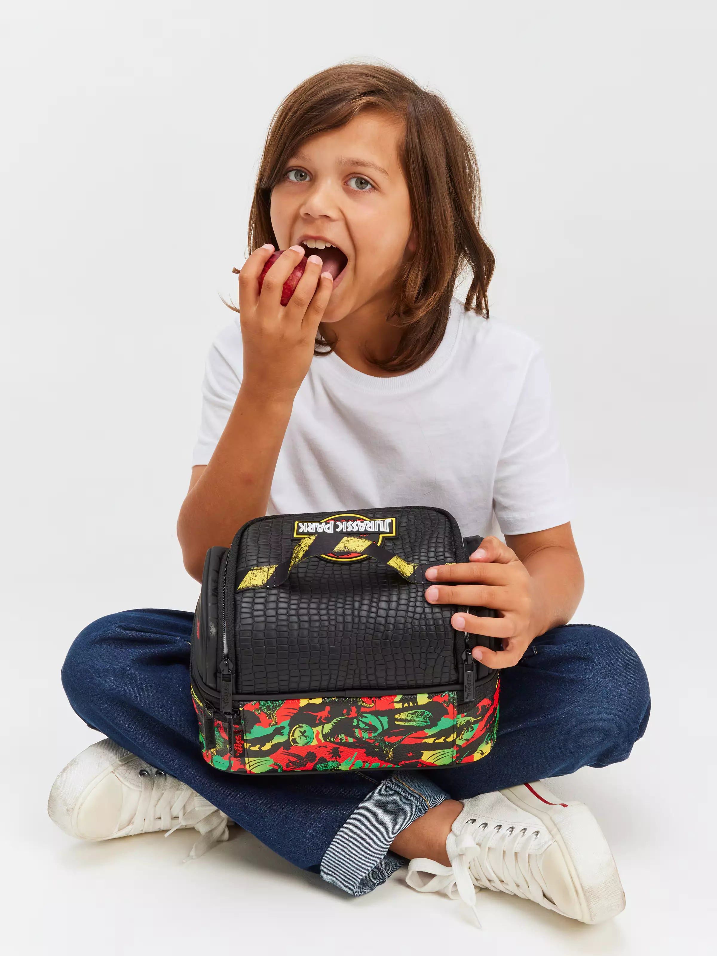 Smiggle - Jurassic Park Çift Katlı Beslenme Çantası-Dinossi