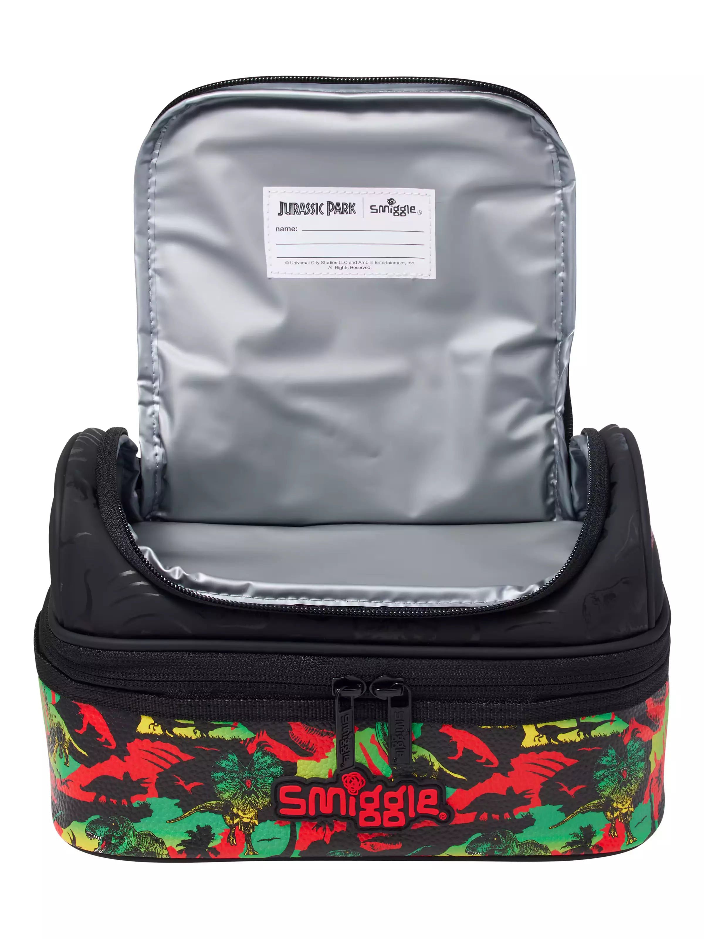 Smiggle - Jurassic Park Çift Katlı Beslenme Çantası-Dinossi