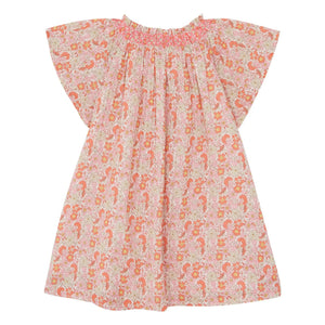 Bonton - Noisette Fleurie Büzgülü Elbise | Pembe