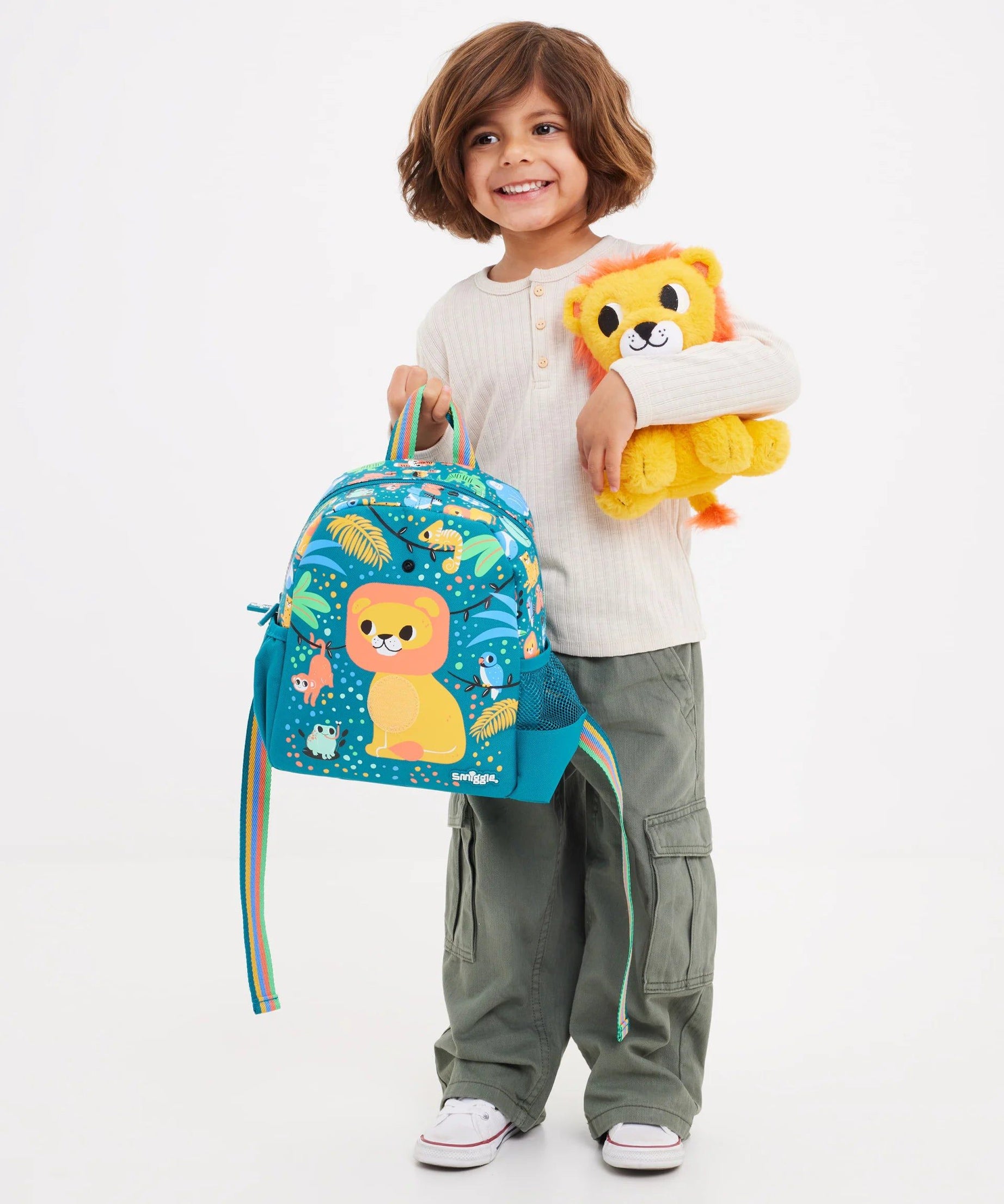 Smiggle - Big Dreams Anaokulu Çıkarılabilir Peluşlu Sırt Çantası-Dinossi