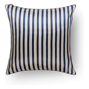 Emily's Pillow - Striped Printed Mulberry Silk Pillowcase | Navy Blue