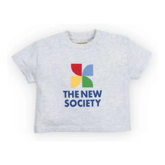 the new society - Baby Logo Tişört | Gri melanj