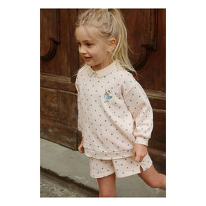 Konges Sløjd - Short Sweatshirt with Polka Dots Organic Cotton | Light Pink