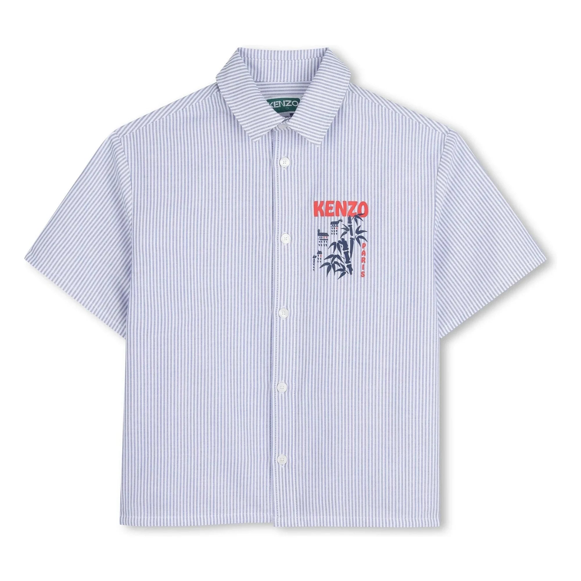 Kenzo - Kenzo Garden Çizgili Oxford Gömlek | Açık Mavi