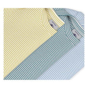 Petit Bateau – 3er-Set gestreifte Bodys | Gelb