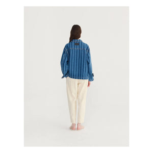 Bobo Choses - Blue Denim Striped Organic Cotton Jacket