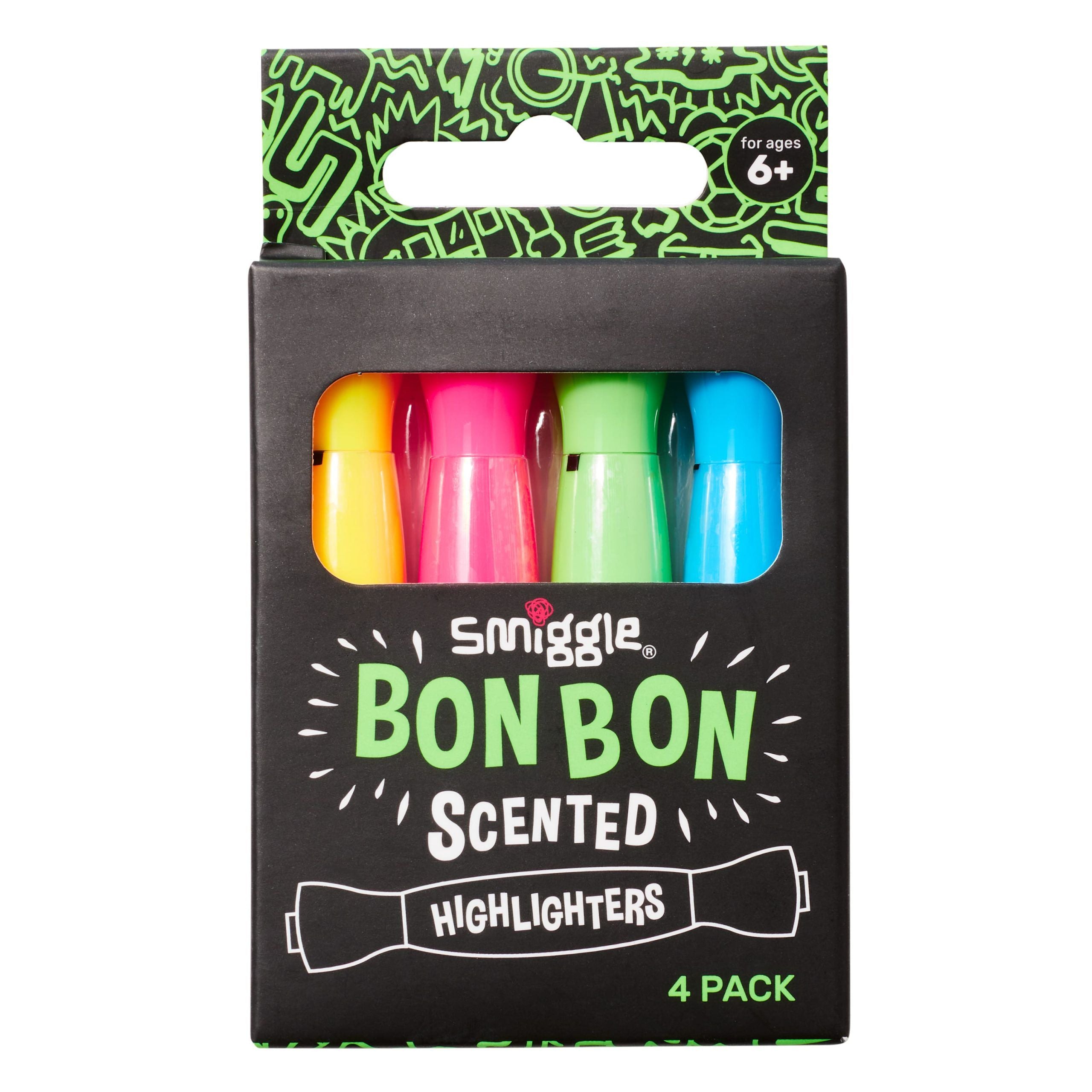Smiggle – Bon Bon Şeker Kokulu Fosforlu Kalem Paketi X4-Dinossi