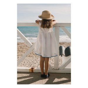 Tinycottons - Swans Keten Elbise | Beyaz