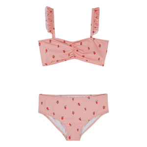 Emile et Ida - Erdbeeren Bandeau-Bikini | Pink