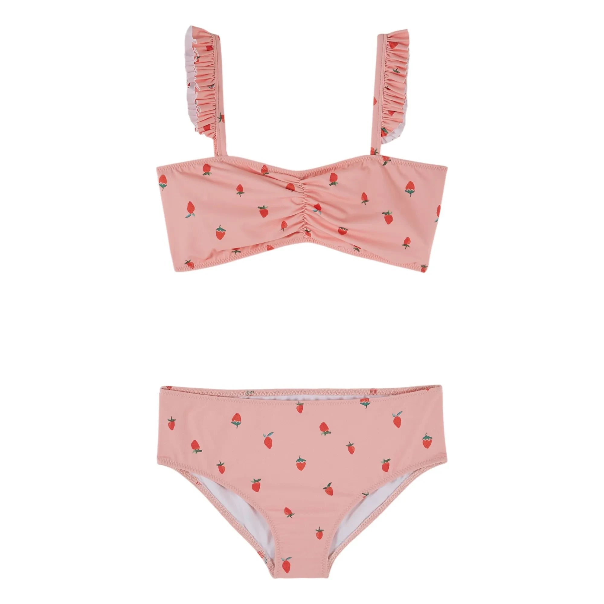 Emile et Ida - Erdbeeren Bandeau-Bikini | Pink