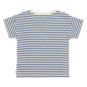 Búho - Striped Gelato Organic Cotton T-Shirt | Navy Blue