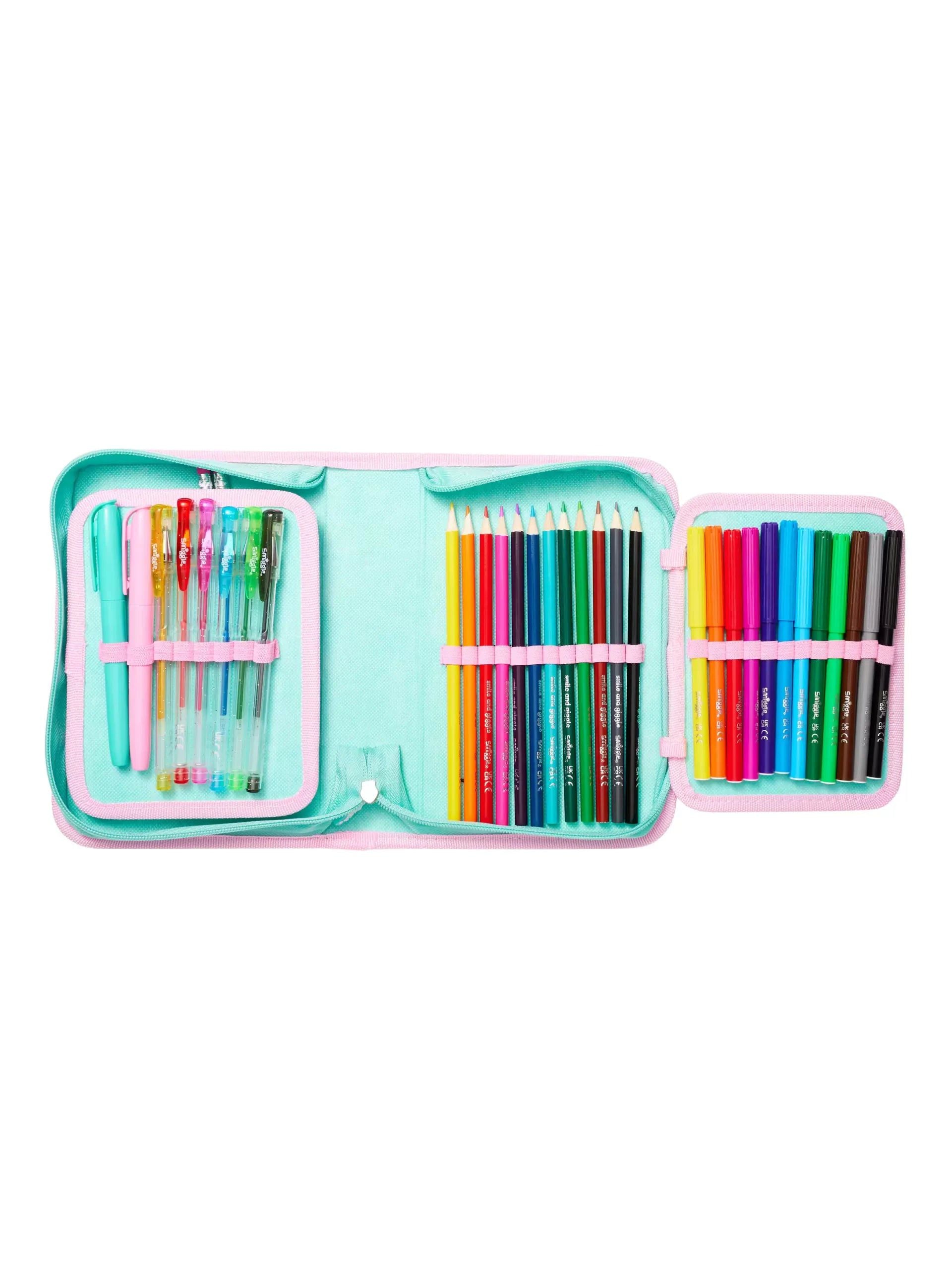 Smiggle - Wild Side Flamingo Kalem Kutusu ve Kırtasiye Seti-Dinossi