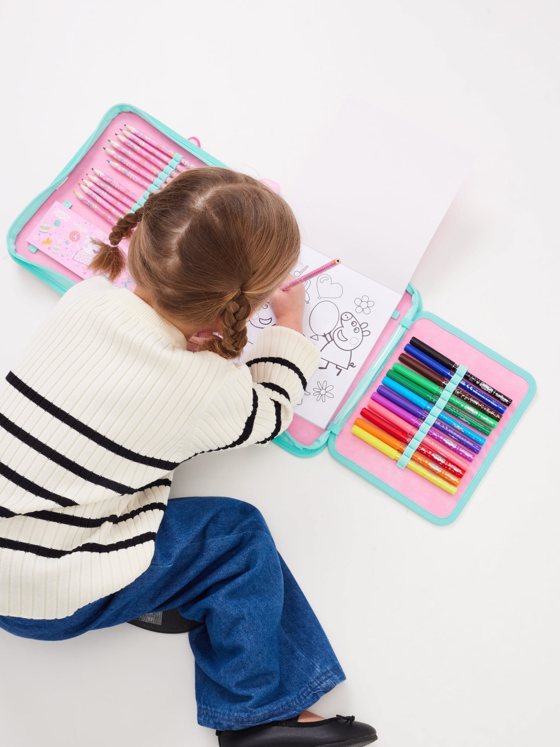 Smiggle - Peppa Pig Kırtasiye Seti ve Kalem Kutusu-Dinossi