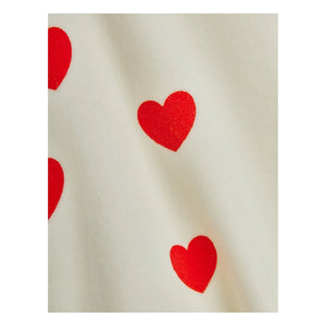 Mini Rodini - Wickelbody aus Bio-Baumwolle mit Herzmuster | White