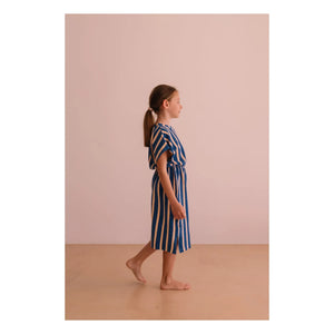 We Are Kids - April Striped Organic Cotton Towel Dress | Blue