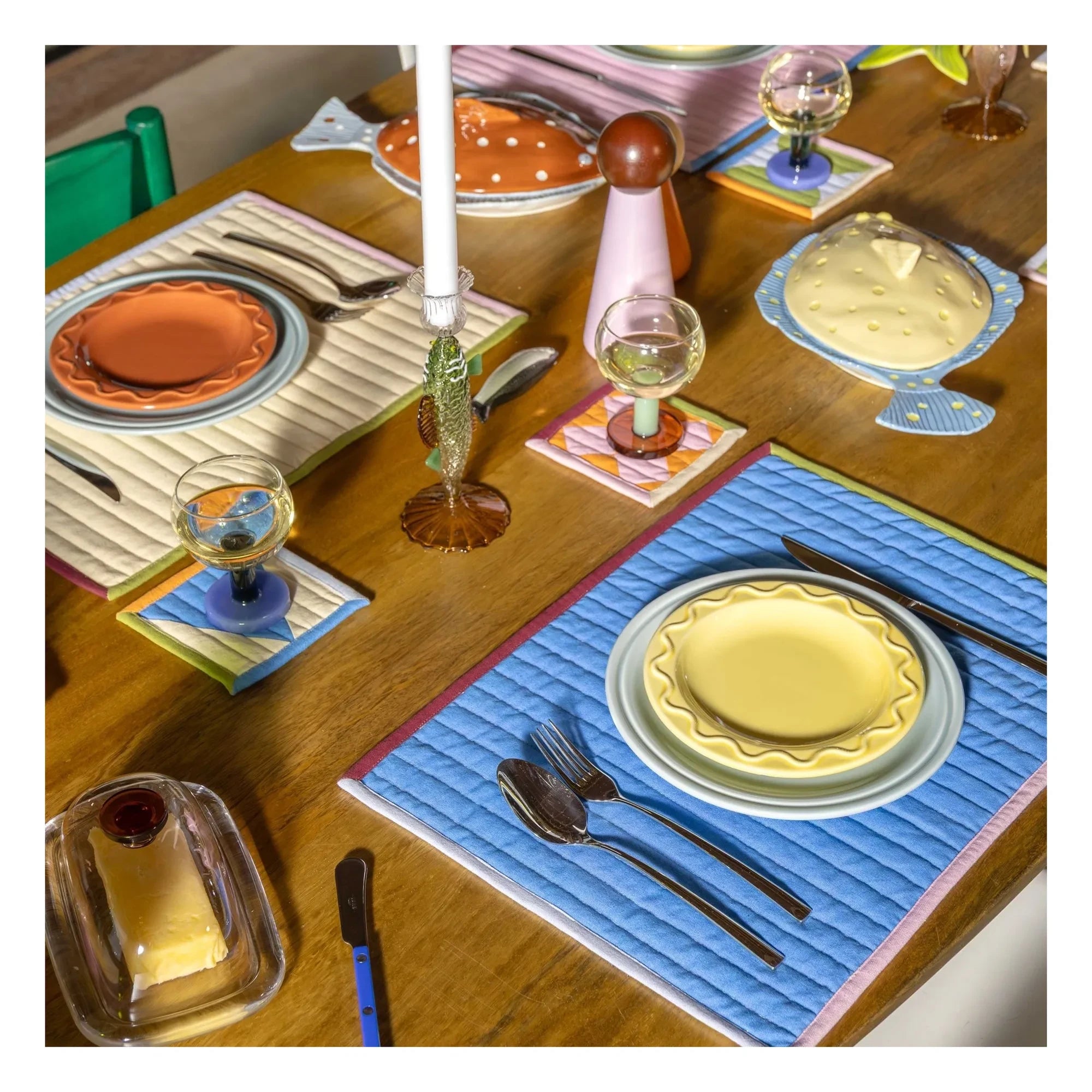 &Klevering - Quilted Piped American Tablecloths - Set of 4