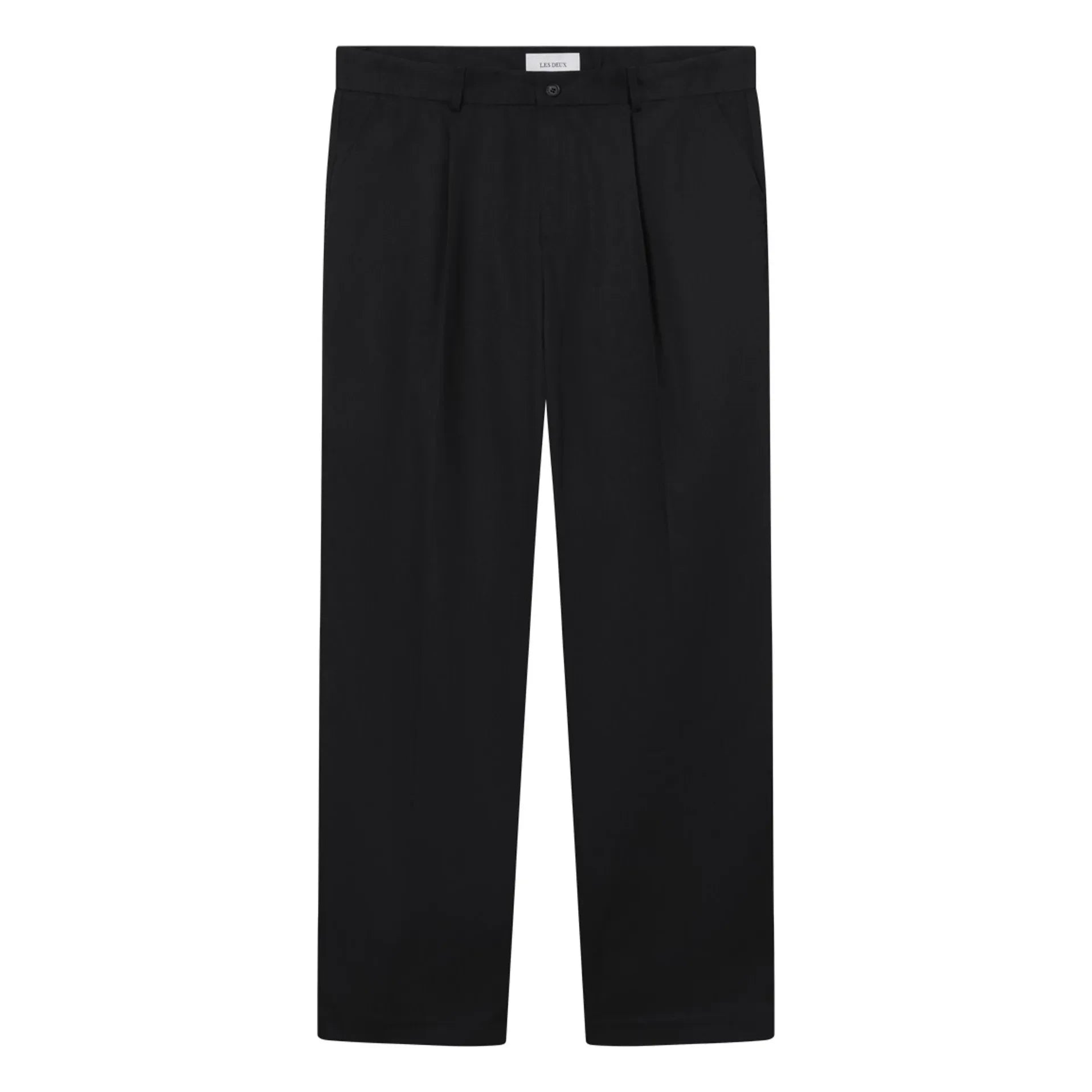Les Deux - Hose Reece mit geradem Bein und Bundfalten | Dark Noir