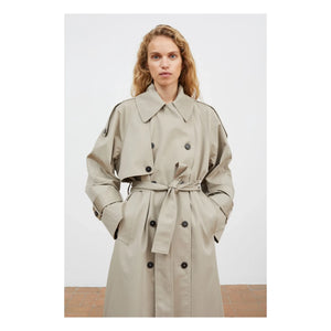 Skall Studio – Trenchcoat Mahsa aus Bio-Baumwolle | Grau-Grün