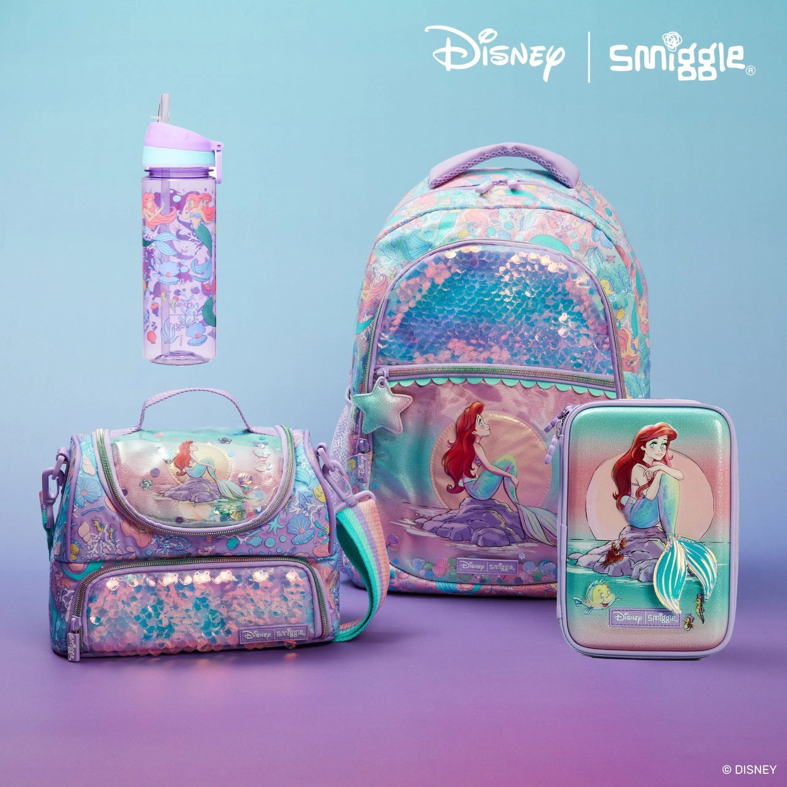 Smiggle – Disney Prenses Ariel 4'lü Okul Çanta Seti-Dinossi