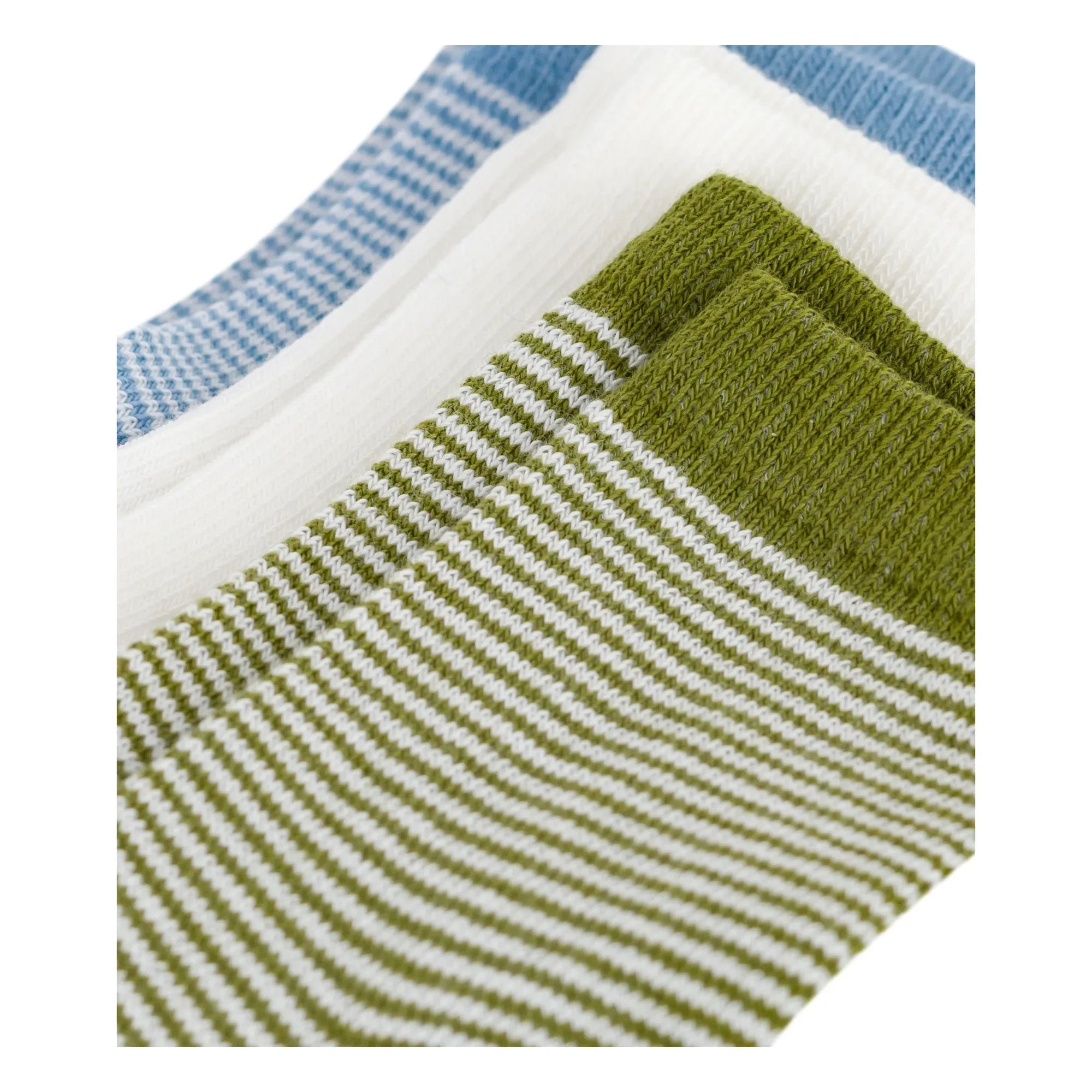Petit Bateau - 3er-Pack Gerippte Ringelsocken | Weiß