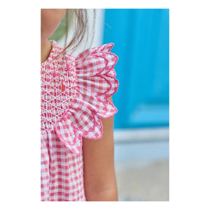 Tartine et Chocolat - Gestreiftes Kleid mit Gipiüre | Rosa