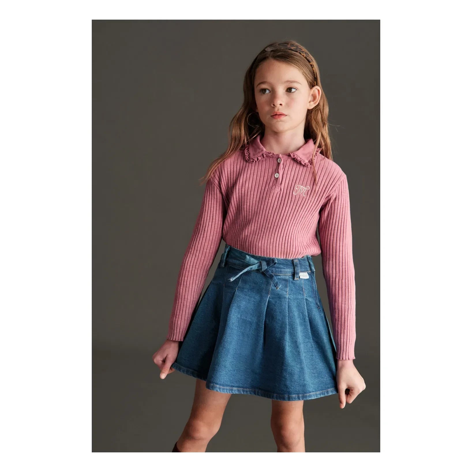 Mipounet - Juliette Piliseli Denim Etek | Mavi