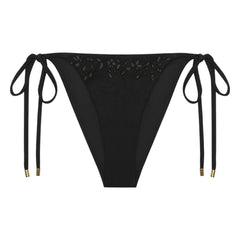 Peony - Memoir Bestickter Unterteil aus recycelter Jersey-Faser | Schwarz
