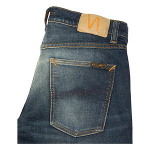 Nudie Jeans - Solid Ollie Lost Light Cotton Jeans | Pale Bluish Gray