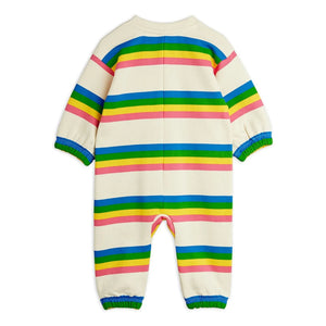 Mini Rodini - Organic Cotton Striped Romper | Ecru