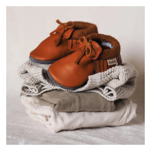 Baobaby - Fringed Knot Slippers | Orange