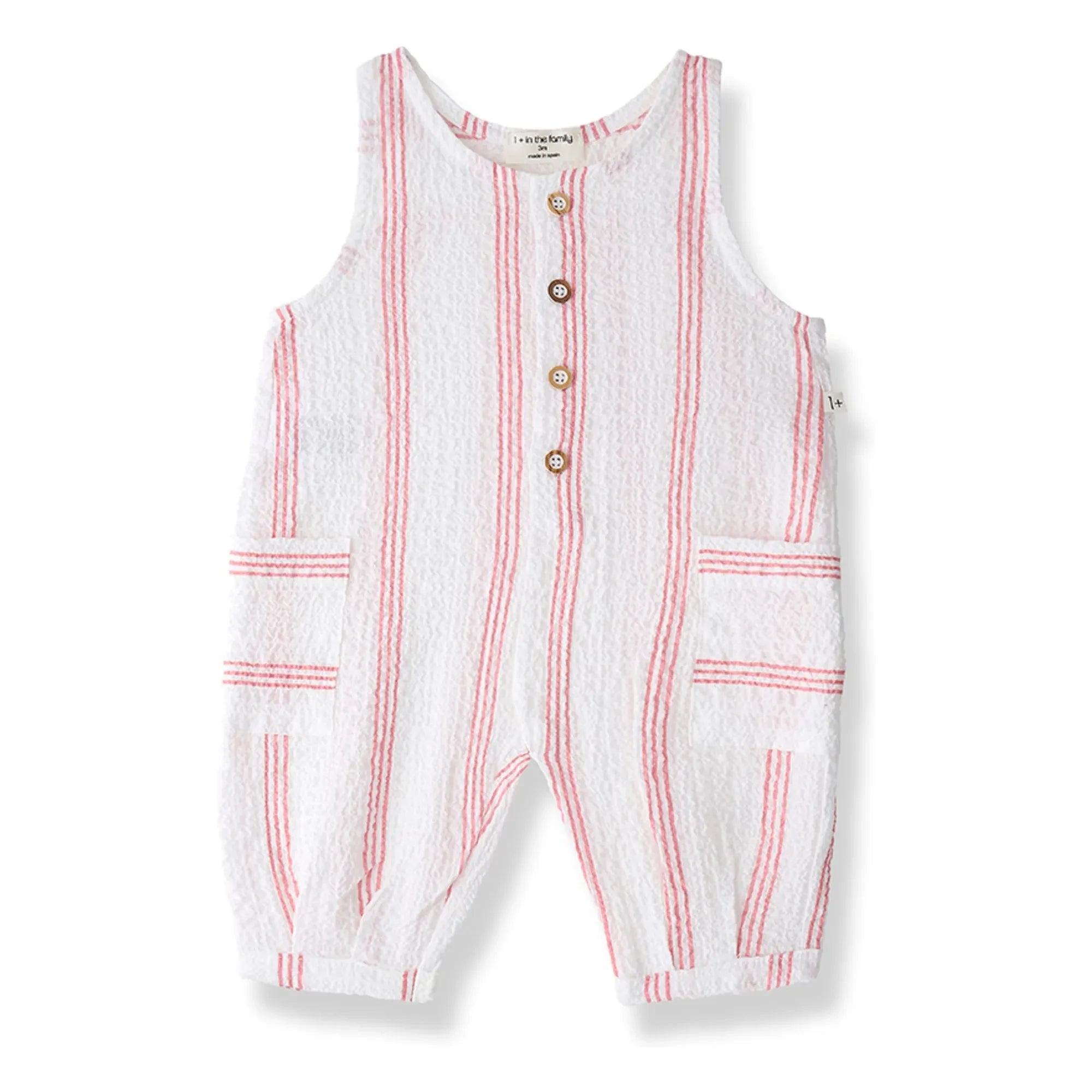1+ in the Family - Montjoi Striped Romper | Powder Pink