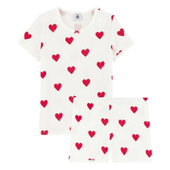 Petit Bateau - Orta Uzunlukta Organik Pamuk Pijama | Beyaz