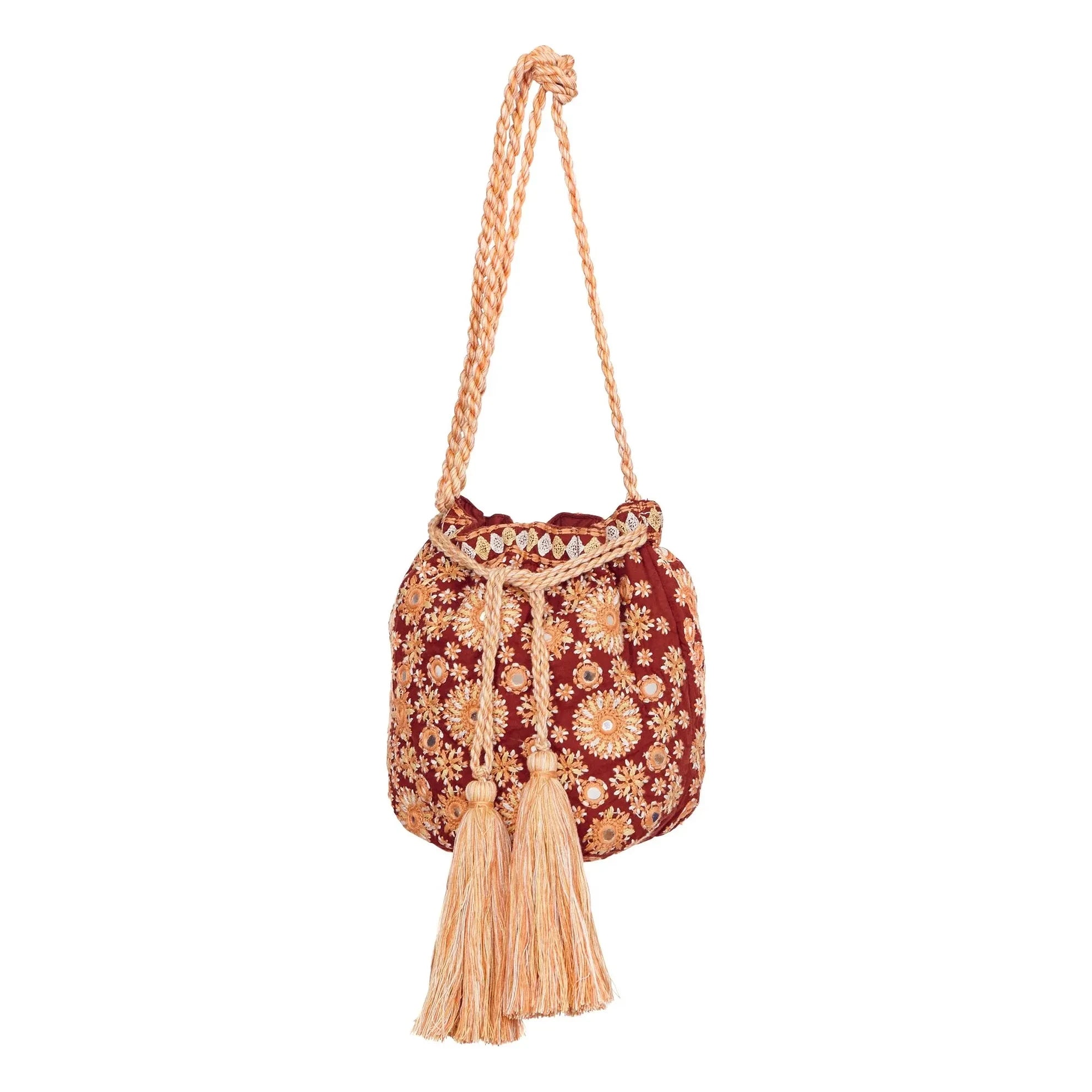 M.A.B.E. - Suri Embroidered Bag | Rust Color
