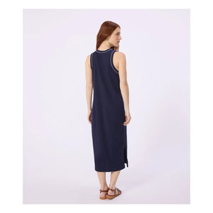 Petit Bateau - Düz Nervürlü Atlet Elbise | Lacivert