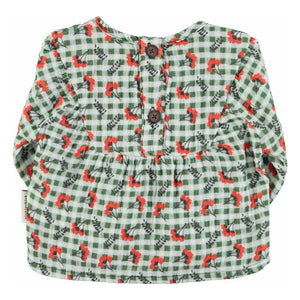 Piupiuchick - Checkered Floral Blouse | Green