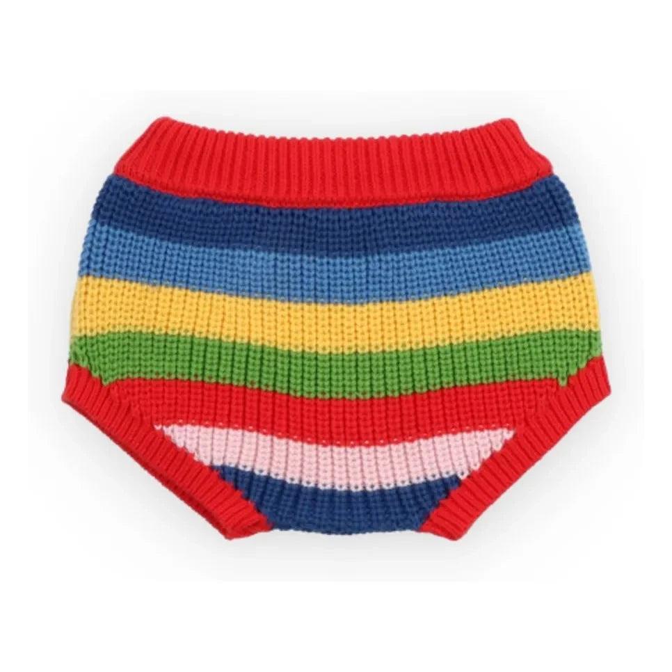 the new society - Canela Gestreifte Babybloomer aus Bio-Baumwolle | Rot