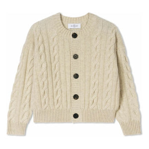 Bompard - Kaschmir-Cardigan mit Zopfmuster | Creme
