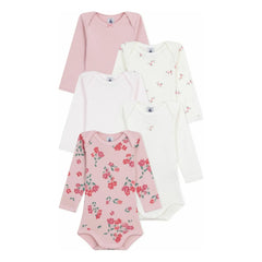 Petit Bateau - 5er-Set Body mit Blumenmuster | Rosa