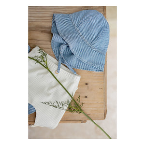 1+ in the family - Inca Striped Organic Cotton Denim Hat | Light Blue