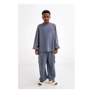 Repose AMS - Box-shaped Organic Cotton Sweatshirt | Charcoal Gray
