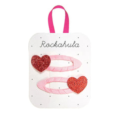 Rockahula Kids - Set of 2 Shiny Heart hair clips | Red