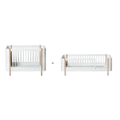 Oliver Furniture - Wood Mini+ طقم تحويل من سرير الأطفال إلى سرير الجونيور | بلوط