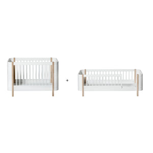 Oliver Furniture - Wood Mini+ طقم تحويل من سرير الأطفال إلى سرير الجونيور | بلوط