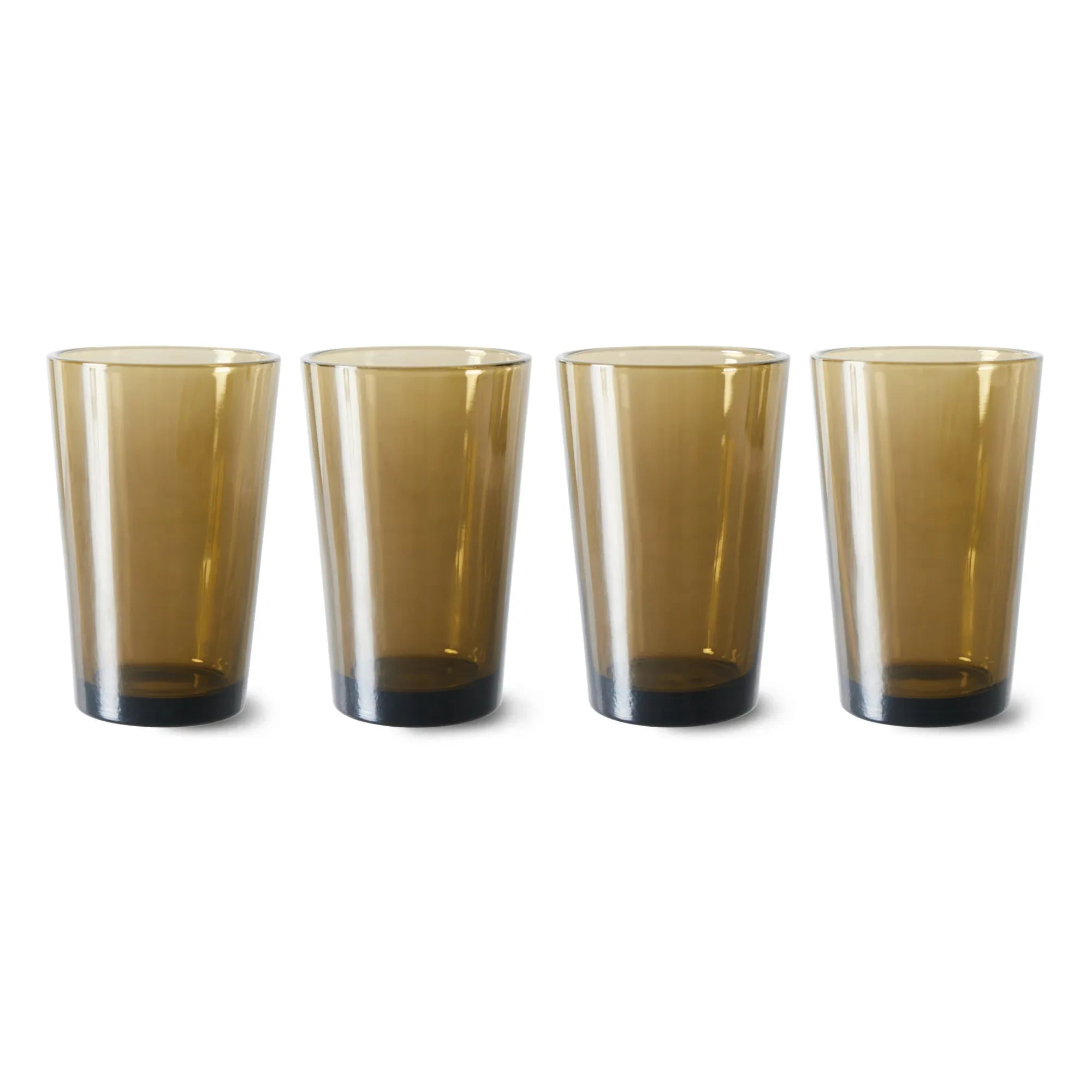 HKliving - 70'ler Bardaklar - 4'lü Set | Kahverengi