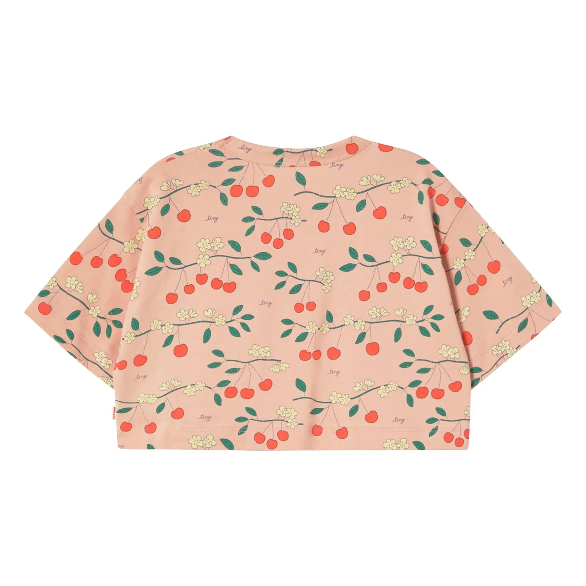 Tinycottons - Crop Cherry Organic Cotton T-Shirt | Pink