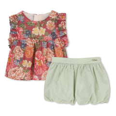 Chloé – Fleurie Top und Bloomer Set aus Bio-Baumwolle | Palisander