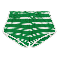 We Are Kids - Juju Gestreifte Bio-Baumwoll-Frottee-Shorts | Grün
